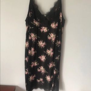 NWOT sexy black floral mini dress